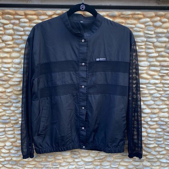G Sport by Urban Outfitters Black Mesh Button Up Long Sleeve Top. EUC! Medium. - Picture 1 of 3
